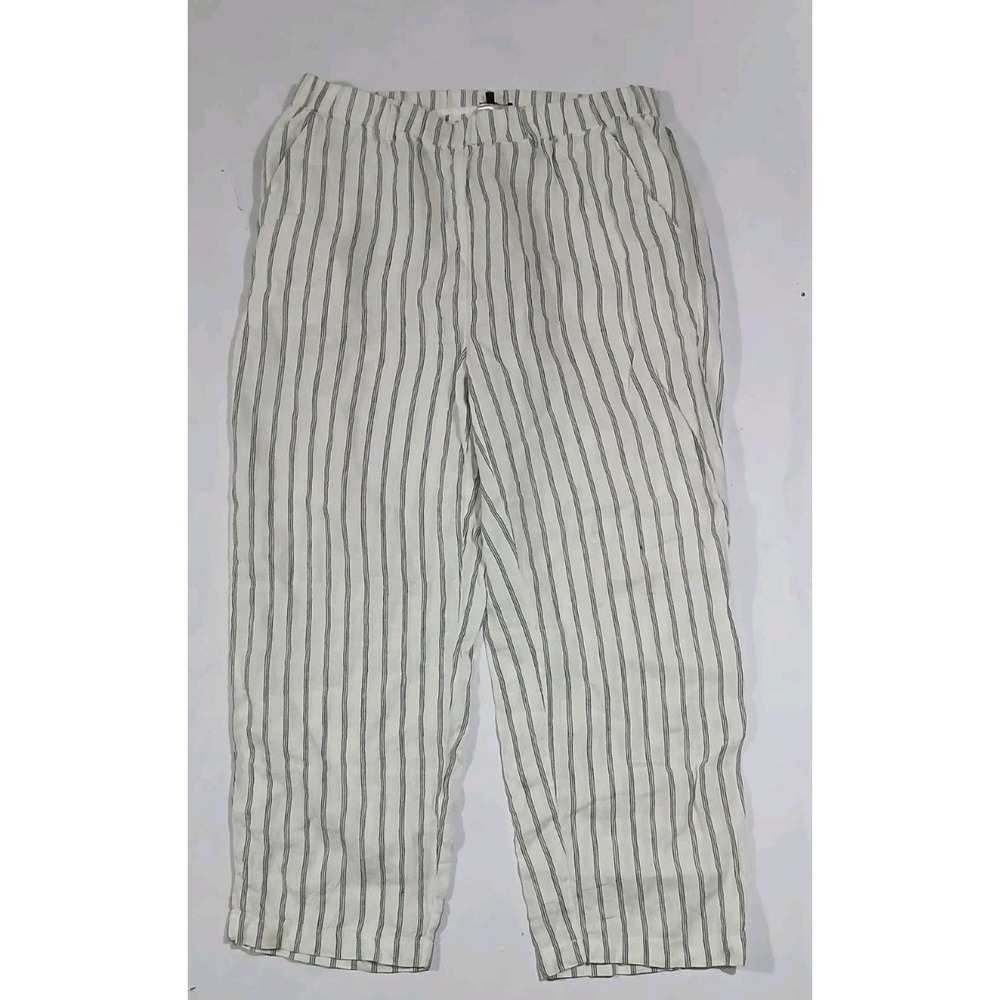 Quince 100% European Linen Wide Leg Pants Size Large Coastal Beach Pull On